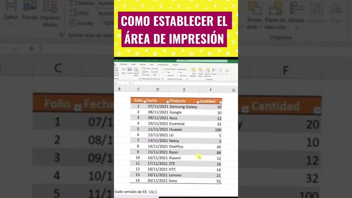 Establecer varias áreas de impresión en Excel