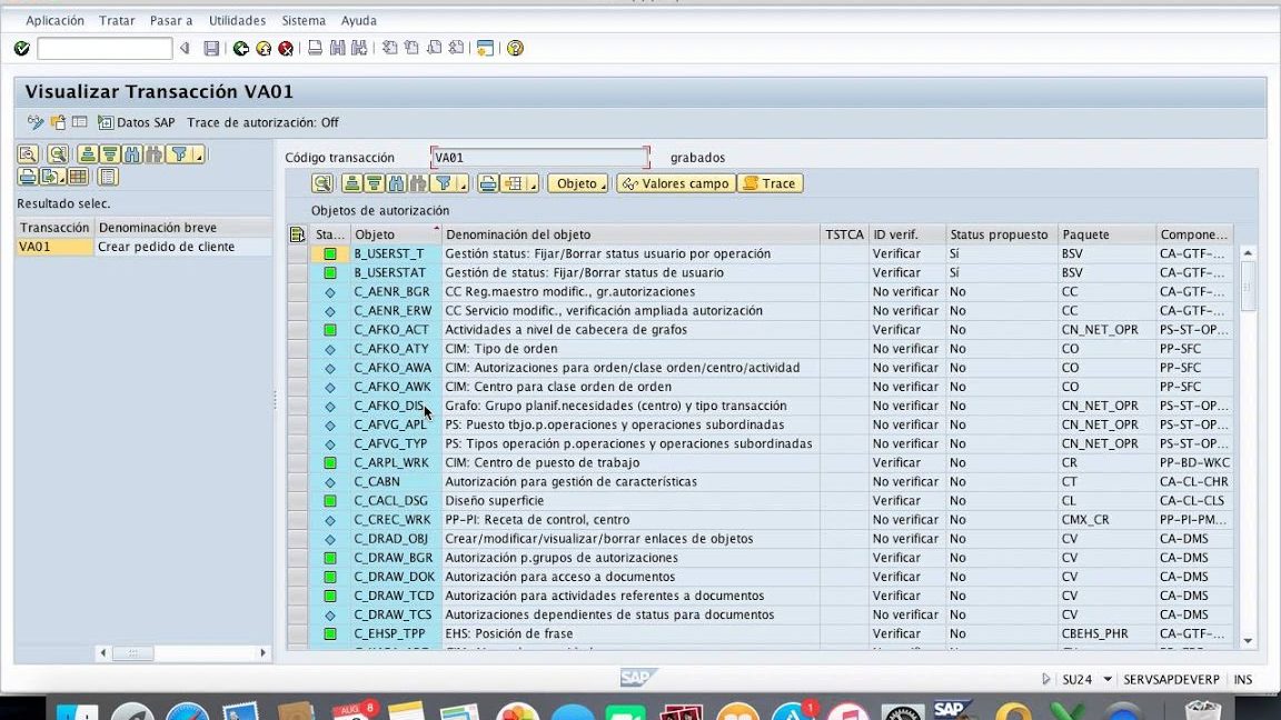 Asignar objeto de autorización al usuario SAP