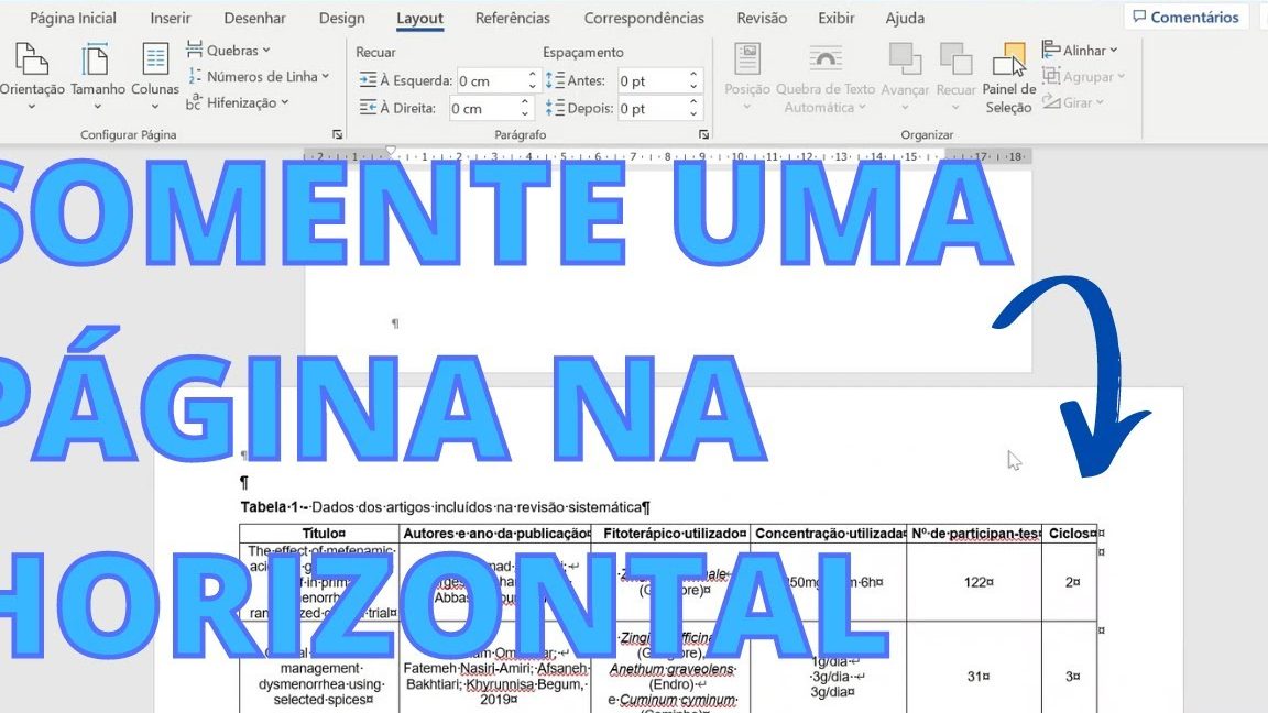 Poner solo una página en horizontal