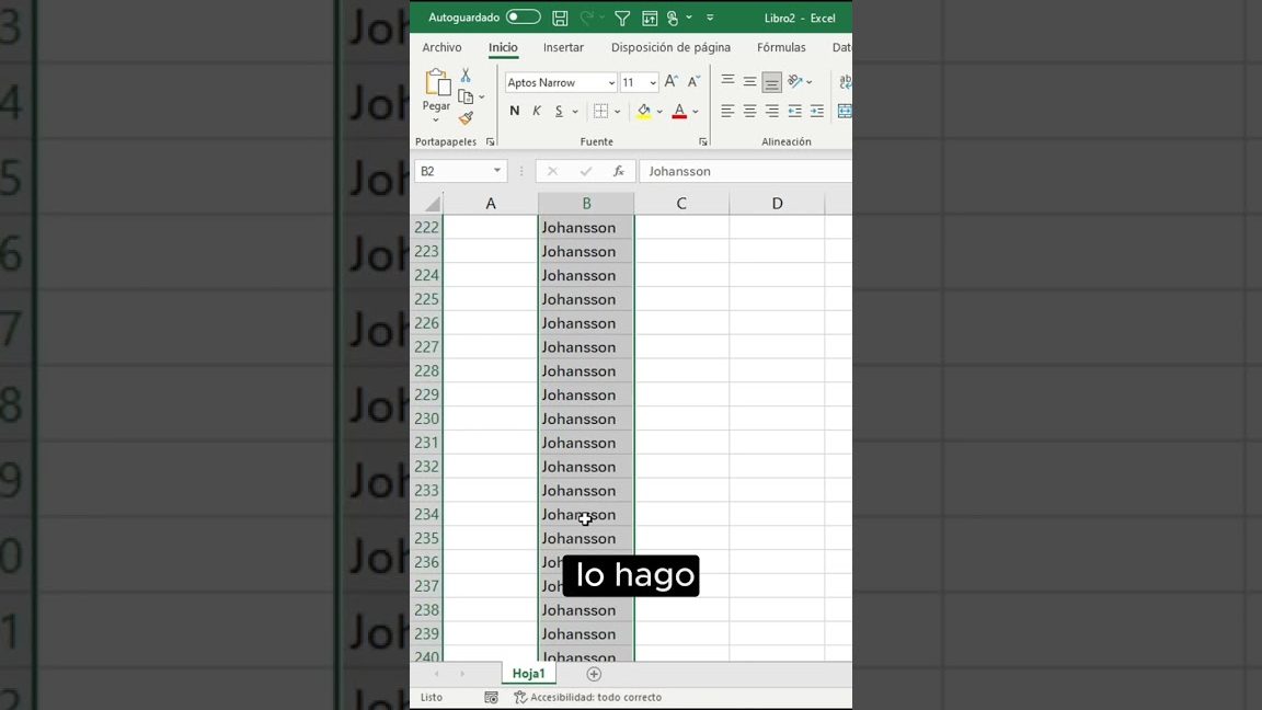 Seleccionar un rango de celdas en Excel