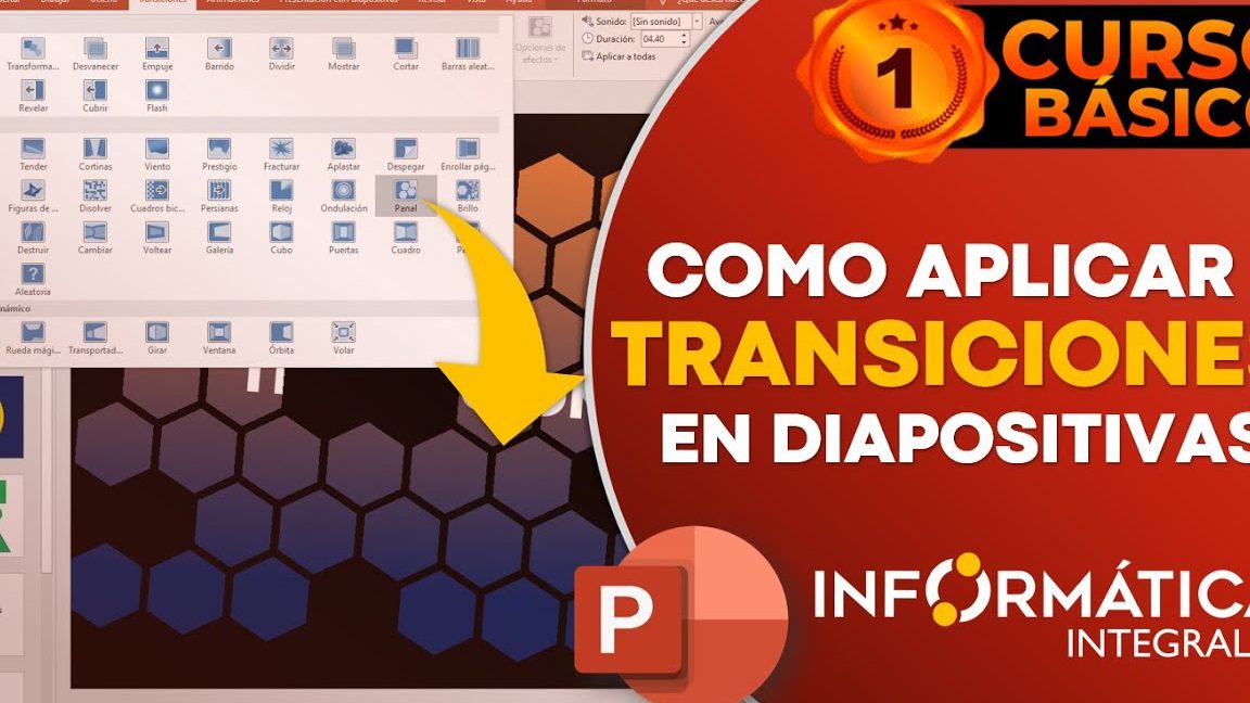Isabel quiere incorporar una transición a todas sus diapositivas